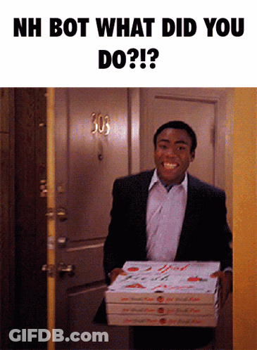 Man In Suit Holding Pizza At Door 303 GIF