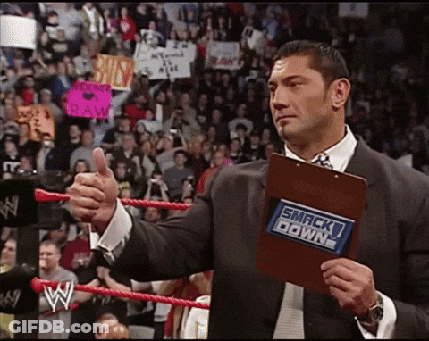Man In Suit Holding Smack Down Clipboard GIF