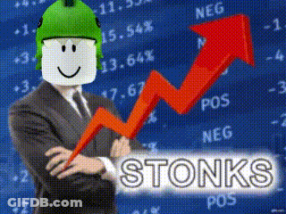 Man In Suit Holding Stonks Arrow GIF