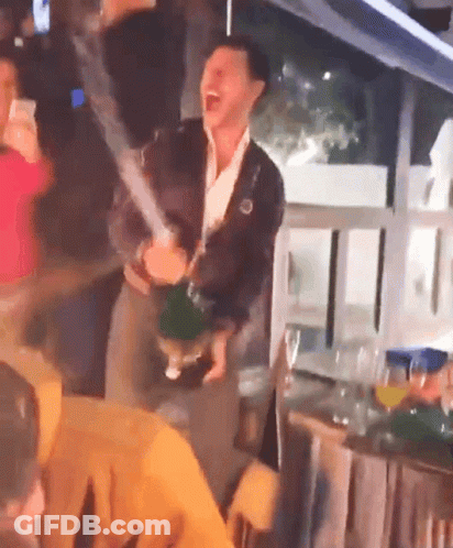 Man In Suit Holding Trophy Singing Thank You Guys So Much GIF
