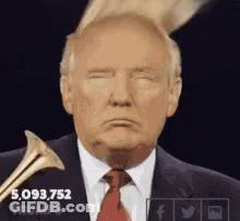 Man In Suit Holding Trumpet Eyes Closed GIF
