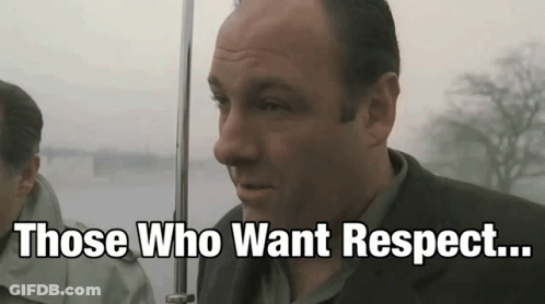Man In Suit Holding Umbrella Saying Those Who Want Respect GIF