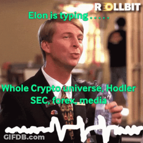Man In Suit Holding Water Saying Elon Is Typing GIF
