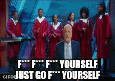 Man In Suit In Front Of Choir Saying F F F Yourself Just Go F Yourself GIF