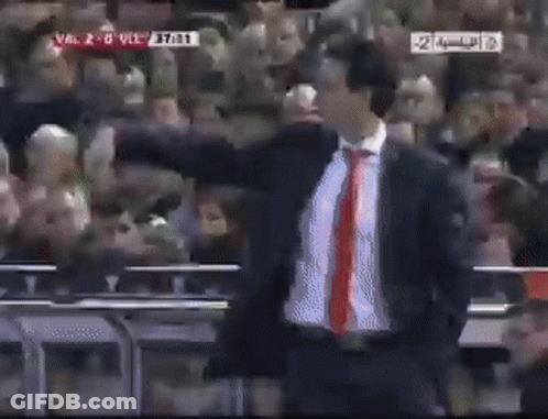 Man In Suit In Front Of Crowd Score Val 2-0 Vl 37031 GIF