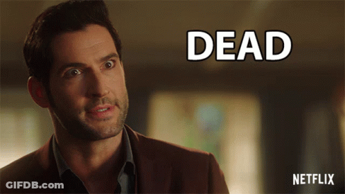 Man In Suit In Front Of Dead Sign GIF