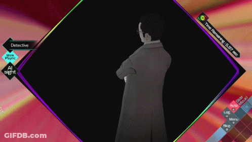 Man In Suit In Front Of Detective Screen GIF