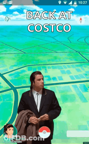 Man In Suit In Front Of Map Back At Costco GIF