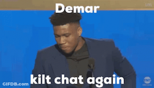 Man In Suit In Front Of Microphone Kilt Chat Again GIF