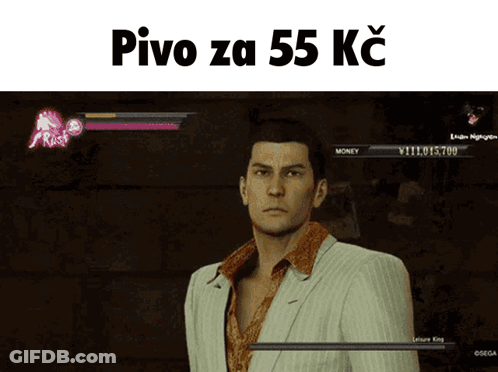 Man In Suit In Front Of Screen Saying Pivo Za 55 Ks GIF