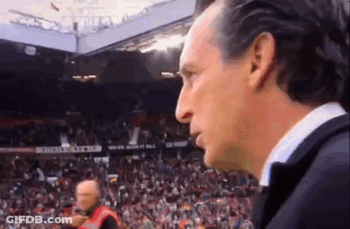 Man In Suit In Front Of Soccer Crowd GIF