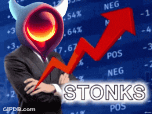 Man In Suit In Front Of Stock Chart Saying Stonks GIF