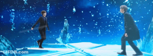 Man In Suit In Snowy Room GIF