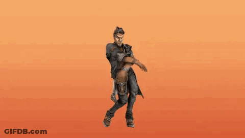 Man In Suit Jumping With Arms Outstretched GIF
