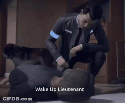 Man In Suit Kneeling Over Man Wake Up Lieutenant GIF