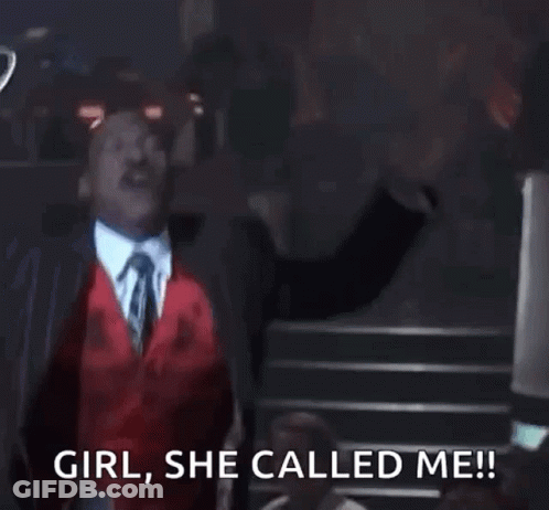 Man In Suit Laughing And Saying Girl She Called Me GIF