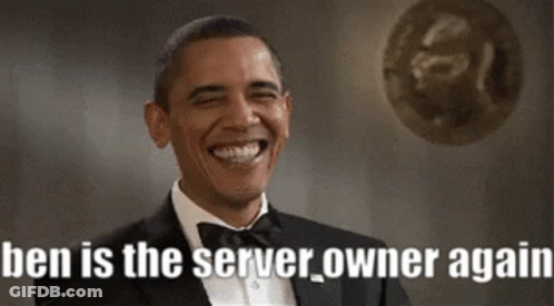 Man In Suit Laughing Saying Ben Is The Server Owner Again GIF