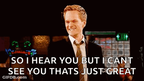 Man In Suit Laughing Saying So I Hear You But Cant See You Thats Just Great GIF