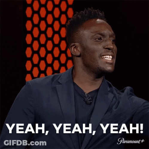 Man In Suit Laughing Saying Yeah Yeah Yeah GIF