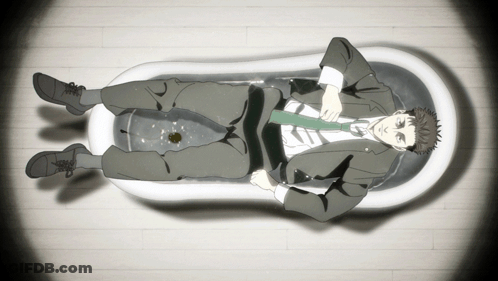 Man In Suit Laying In Bathtub GIF
