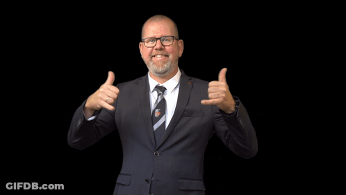 Man In Suit Looking Down With Brand Manager GIF