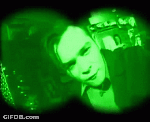 Man In Suit Looking Through Binoculars GIF