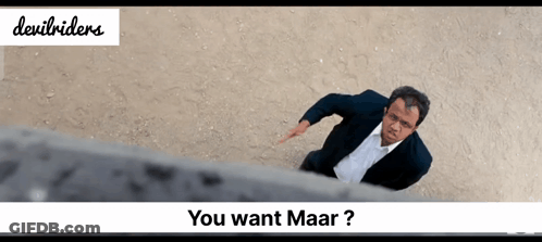 Man In Suit Looking Up Saying Maar GIF