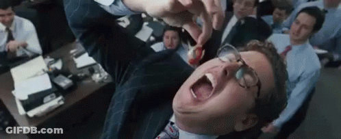 Man In Suit Lying On Back Mouth Open GIF