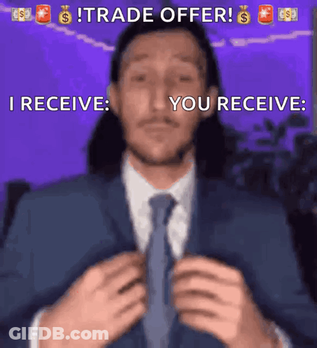Man In Suit Making Face Maybe We Could Do A Trade GIF