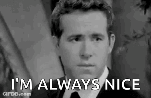 Man In Suit Making Funny Face Saying Im Always Nice GIF
