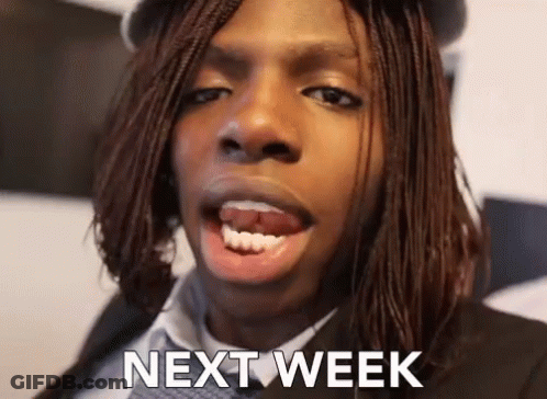 Man In Suit Making Funny Face Saying Next Week GIF