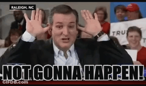 Man In Suit Making Funny Face Saying Not Gonna Happen GIF