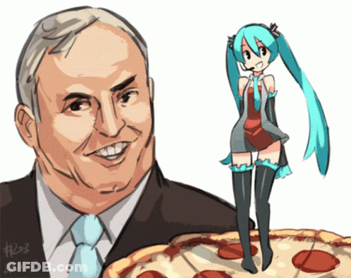 Man In Suit Next To Girl With Long Blue Hair GIF