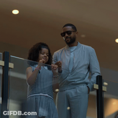Man In Suit Next To Little Girl In Dress GIF