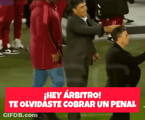 Man In Suit On Soccer Field Hey Arbitro Te Olvidaste Cobrar Un Penal GIF