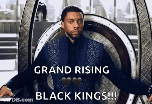 Man In Suit On Throne Grand Rising Black Kings GIF