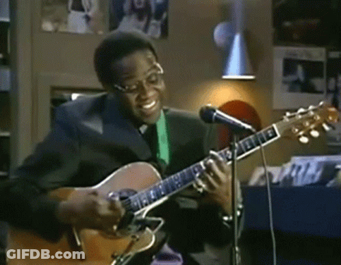 Man In Suit Playing Acoustic Guitar GIF