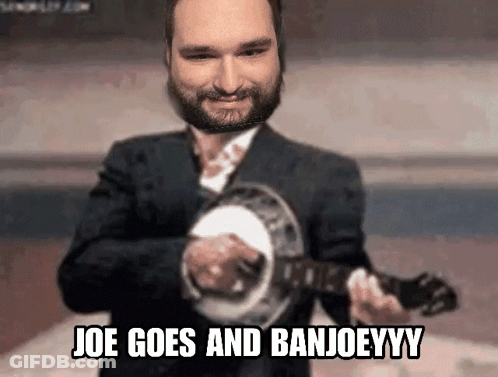 Man In Suit Playing Banjo Joe Goes And Banjoeyy GIF