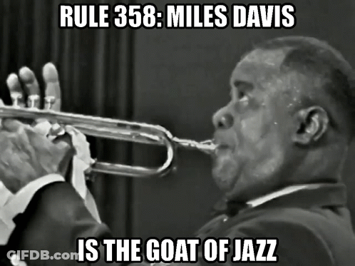Man In Suit Playing Trumpet Rule 358 Miles Davis Is Jazz Goat GIF