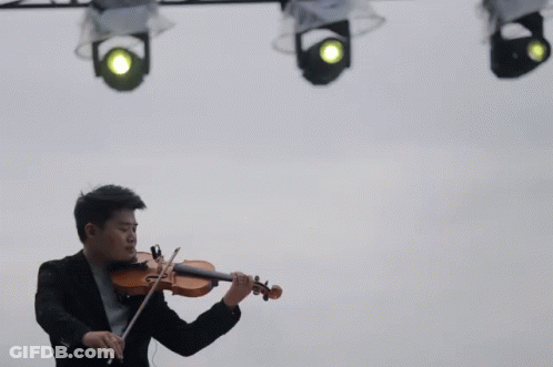 Man In Suit Playing Violin GIF