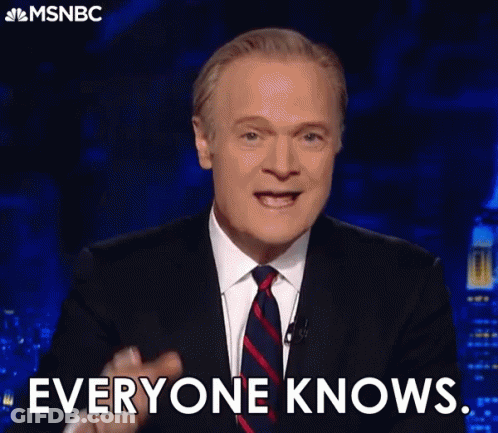 Man In Suit Pointing And Saying Everyone Knows GIF