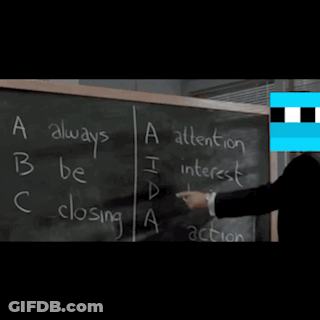 Man In Suit Pointing At Blackboard ABC GIF