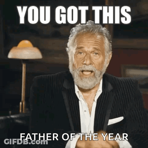 Man In Suit Pointing At Camera Saying You Got This Father Of The Year GIF