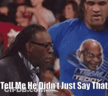 Man In Suit Pointing At Man In Blue Shirt GIF