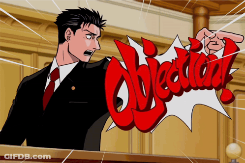 Man In Suit Pointing At Objection Sign GIF