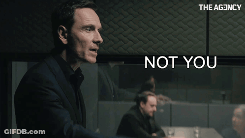 Man In Suit Pointing Saying Not You GIF