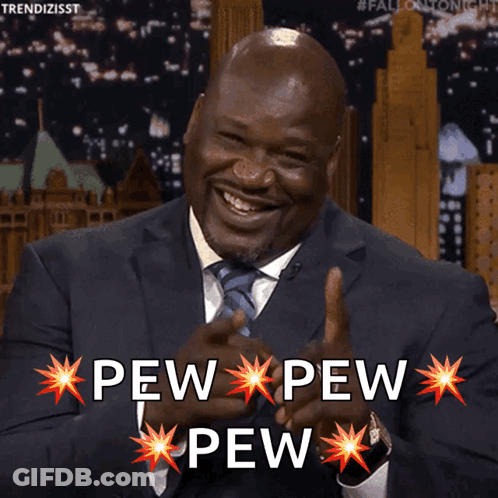 Man In Suit Pointing Saying Pew Pew Pew GIF