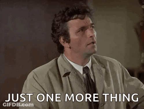 Man In Suit Pointing Up Just One More Thing GIF