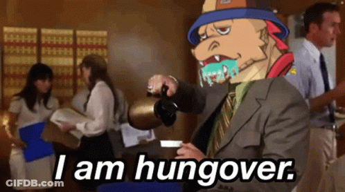 Man In Suit Pouring Coffee Hungover GIF