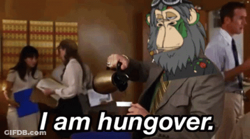 Man In Suit Pouring Coffee Saying I Am Hungover GIF